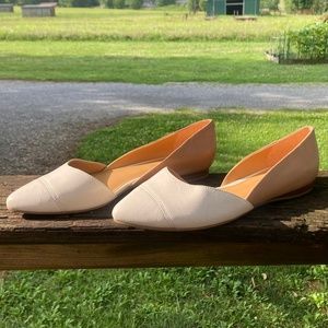 SOLD Tommy Hilfiger Cream & Tan Leather D'Orsay Flats NWOT Size: 7